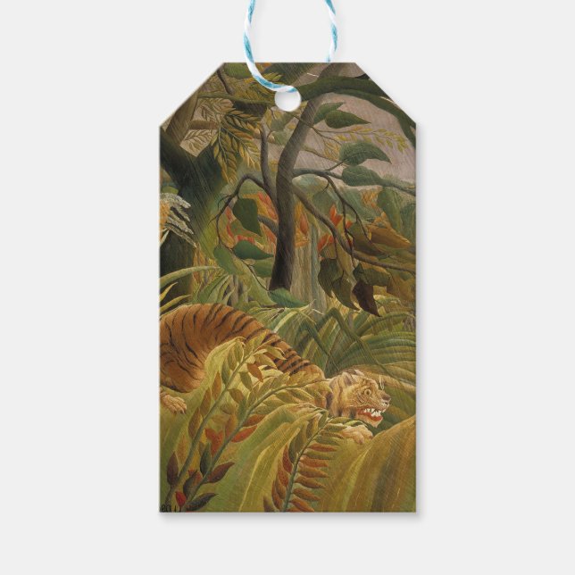 Rousseau Jungle Tropical Tiger Art Presentetikett (Framsidan)