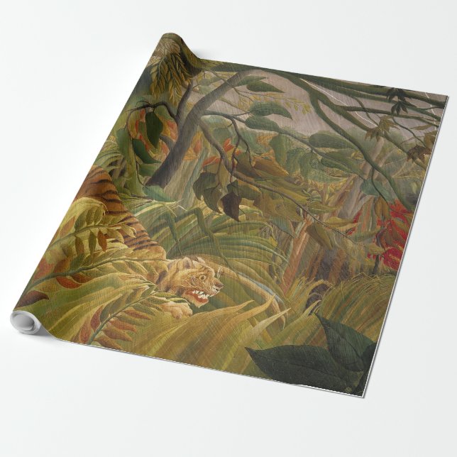 Rousseau Jungle Tropical Tiger Art Presentpapper (Utrullad)