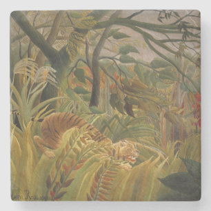 Rousseau Jungle Tropical Tiger Art Underlägg Sten