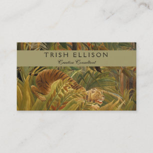 Rousseau Jungle Tropical Tiger Art Visitkort