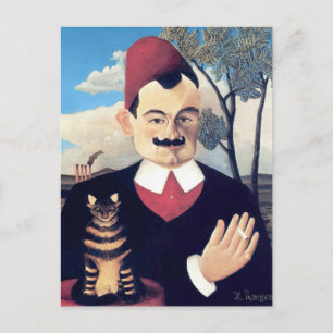 Rousseau - Porträtt av Pierre Loti Man med katt Vykort