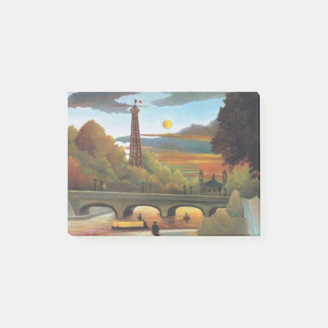 Rousseau Seine och Eiffel Torn i Sunset Post-it Block (Framsida)