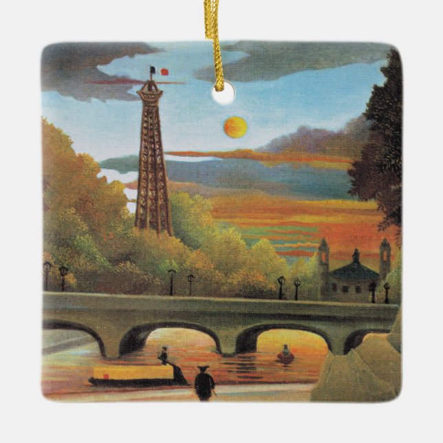 Rousseau - Seine och Eiffel Torn Julgransprydnad Keramik (Framsida)