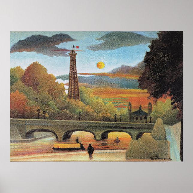 Rousseau - Seine och Eiffel Torn Poster (Framsidan)