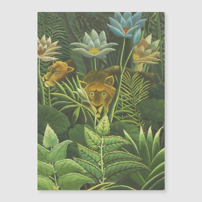 Rousseau Tropical Jungle Lejon Painting (Framsida)