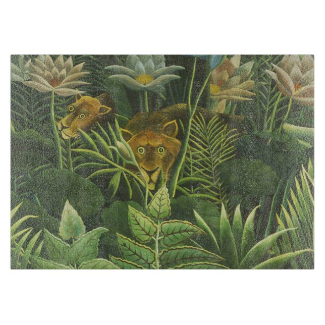 Rousseau Tropical Jungle Lejon Painting (Framsidan)