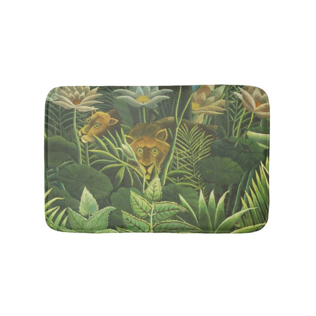 Rousseau Tropical Jungle Lejon Painting Badrumsmatta (Framsidan)