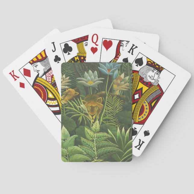 Rousseau Tropical Jungle Lejon Painting Spel Kort (Baksidan)
