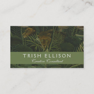 Rousseau Tropical Jungle Lejon Painting Visitkort