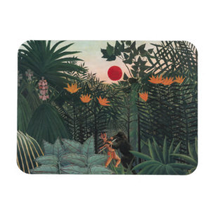 Rousseau - Tropiskt Landskap, Indian och Gorilla Magnet