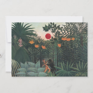 Rousseau - Tropiskt Landskap, Indian och Gorilla Tack Kort