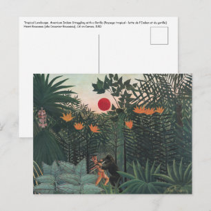 Rousseau - Tropiskt Landskap, Indian och Gorilla Vykort