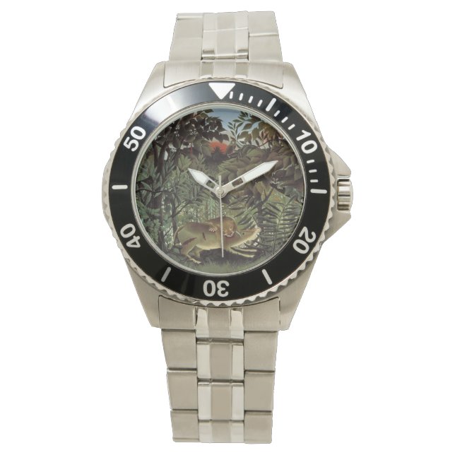 Rousseaus Hungriga Lejona konstklockor Armbandsur (Framsida)