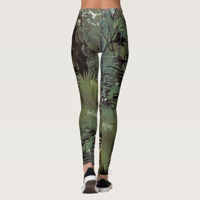 Rousseaus Hungriga Lejona konstverk Leggings (Baksida)
