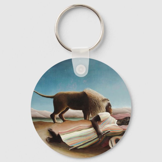 Rousseau's "The Sleeping Gypsy" (1897) Nyckelring (Framsida)