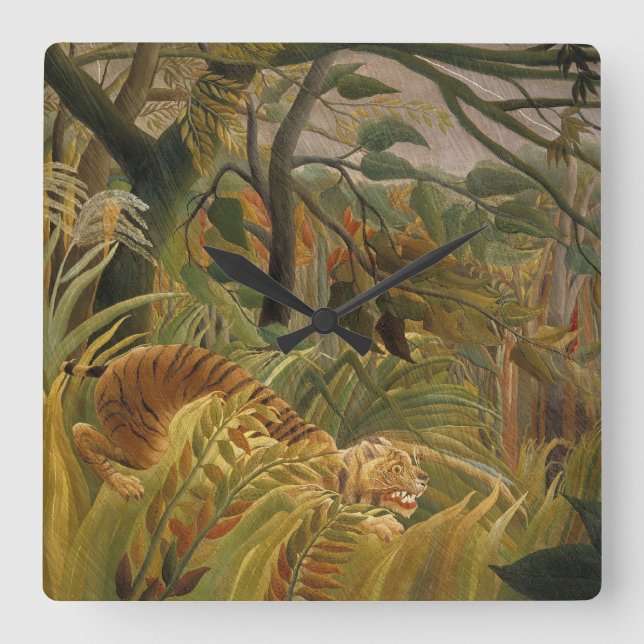 Rousseaus väggarklocka fyrkantig klocka (Framsida)