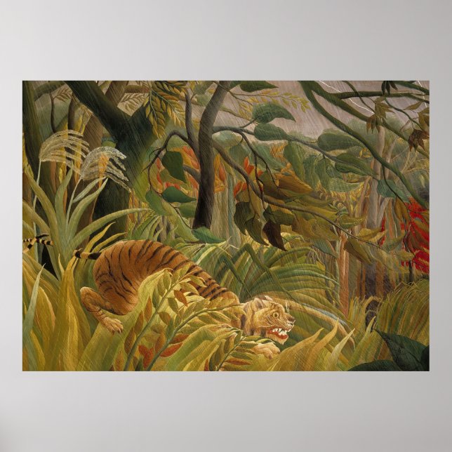 Roussequ Jungle Tropical Tiger Art Poster (Framsidan)