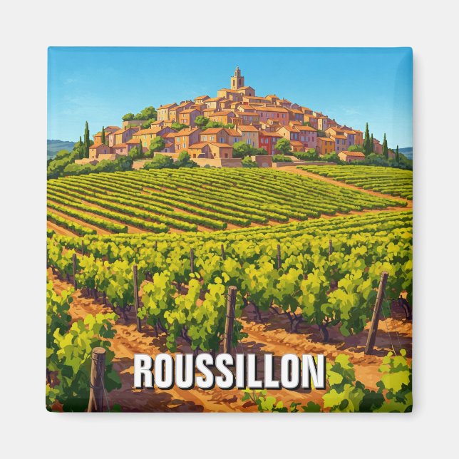 Roussillon Frankrike Travel Magnet (Framsidan)
