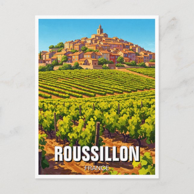 Roussillon Frankrike Travel Vykort (Framsida)