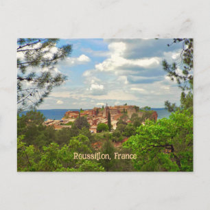 Roussillon, Frankrike, Vacker kulle stad Vykort