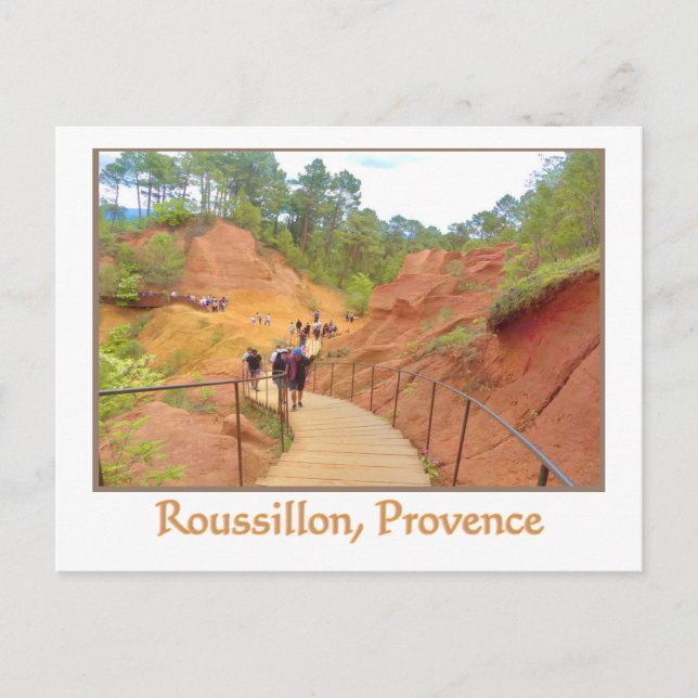 Roussillon, Provence, ockra och rosafärgade klippo Vykort (Framsida)