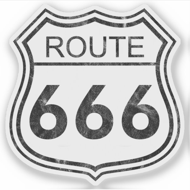 Route 666 (white) klistermärken (Framsida)