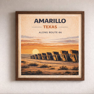 Route 66 Amarillo Texas Kulturarv Poster