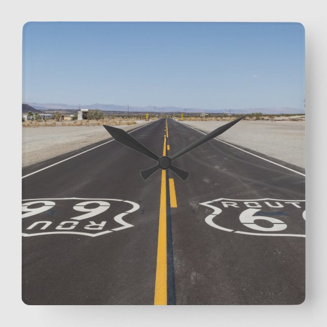 Route 66, Amboy (Kalifornien, USA) Fyrkantig Klocka (Framsida)