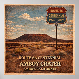 Route 66 Amboykratern Kalifornien Poster