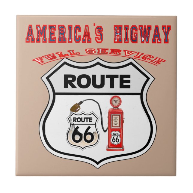 route 66 america higway gifts kakelplatta (Framsidan)
