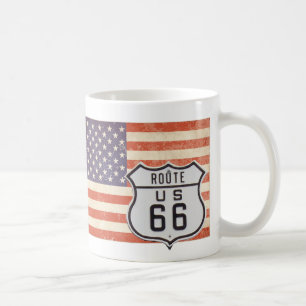 Route 66 American Flagga Kaffemugg