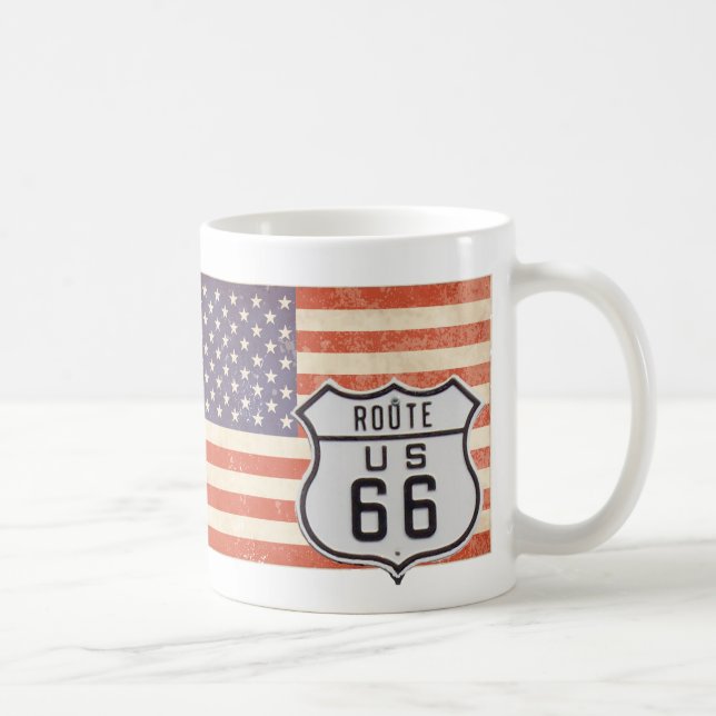 Route 66 American Flagga Kaffemugg (Höger)