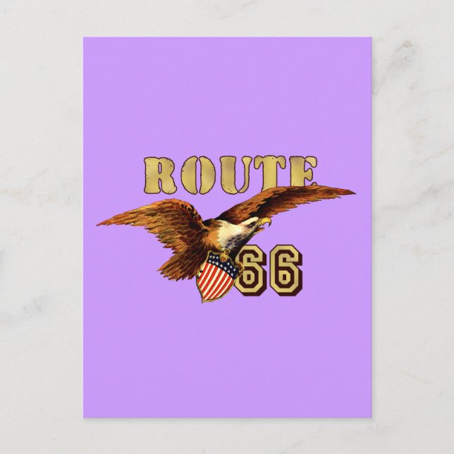Route 66 American flagga USA Örn Vykort (Framsida)