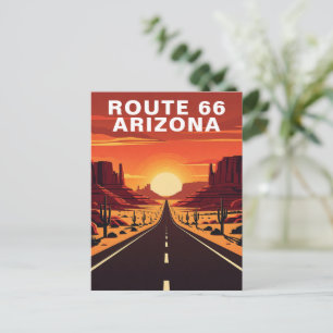 Route 66 Arizona Öken Vintage Resa Vykort