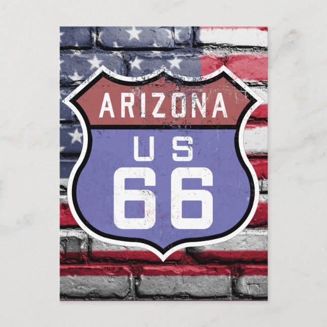 ROUTE 66 Arizona-tecken Vykort (Framsida)