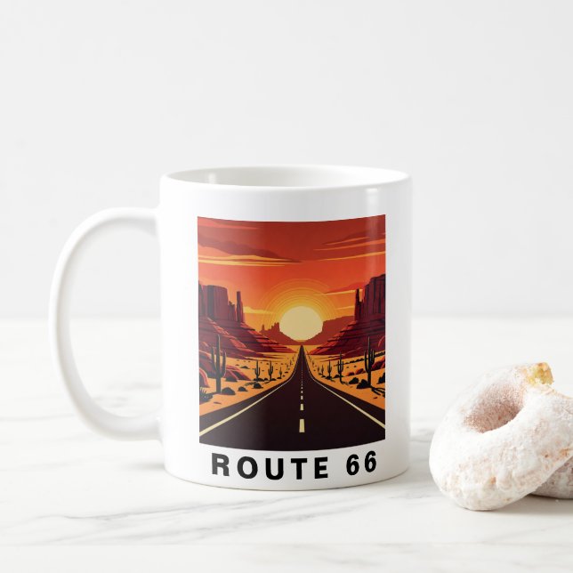Route 66 Arizona USA Retro Resa Kaffemugg (Med munk)