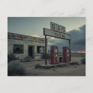 Route 66 bensinstation vykort