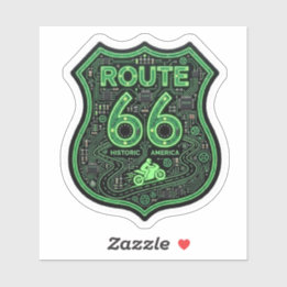 Route 66 Biker-dekal — Historisk amerikansk vägsti Klistermärken