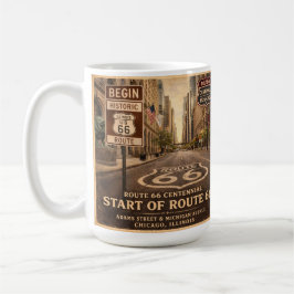 Route 66 Börjar Chicago Kaffe Stopp Kaffemugg