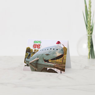 Route 66 Catoosa Blue Whale Santa Hat Helgkort
