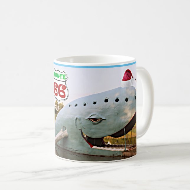 Route 66 Catoosa Blue Whale Santa Hat Kaffemugg (Framsida höger)