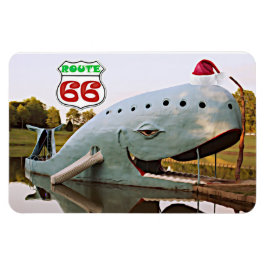 Route 66 Catoosa Blue Whale Santa Hat Magnet