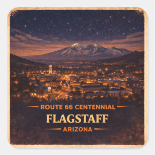 Route 66 Centennial 1926-2026 Flagstaff Arizona Fyrkantigt Klistermärke
