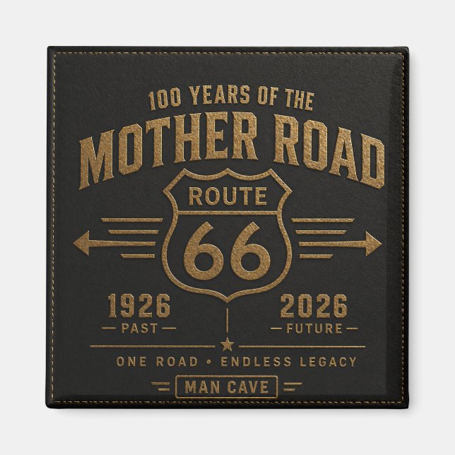 Route 66 Centennial Black Gold Legacy Magnet (Framsidan)