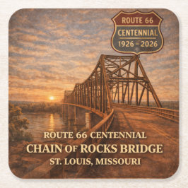 Route 66 Centennial Bridge Festbord Dekoration Pre Underlägg Papper Kvadrat