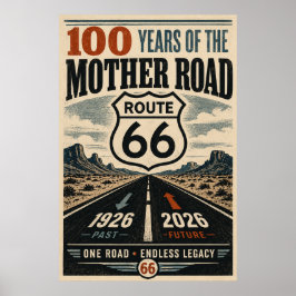 Route 66 Centennial Desert Highway Hyllningskonst Poster