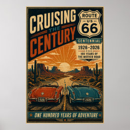 Route 66 Centennial Desert Road Cruise Väggkonst