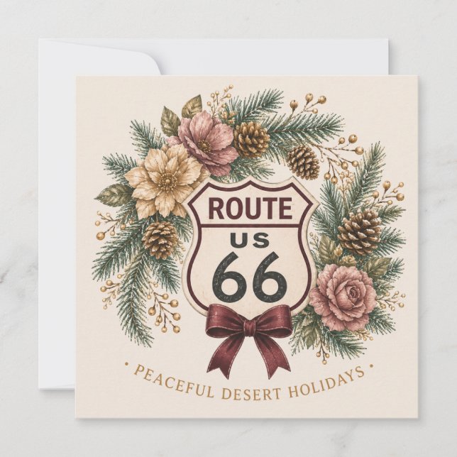 Route 66 Centennial Desert Rose Vinterhälsning (Framsida)