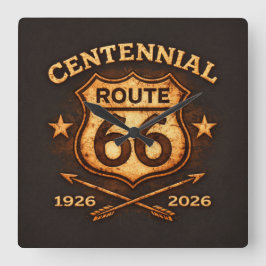 Route 66 Centennial Kontorsdekor Fyrkantig Klocka