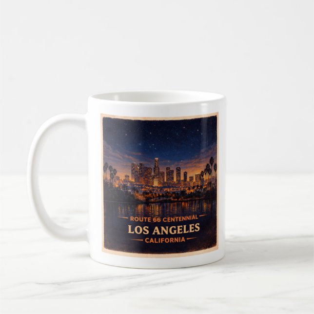 Route 66 Centennial Los Angeles Siluett Kaffemugg (Vänster)